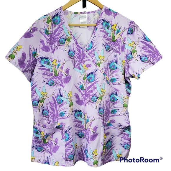 Disney Tops - Disney Tinkerbell Scrub Top L